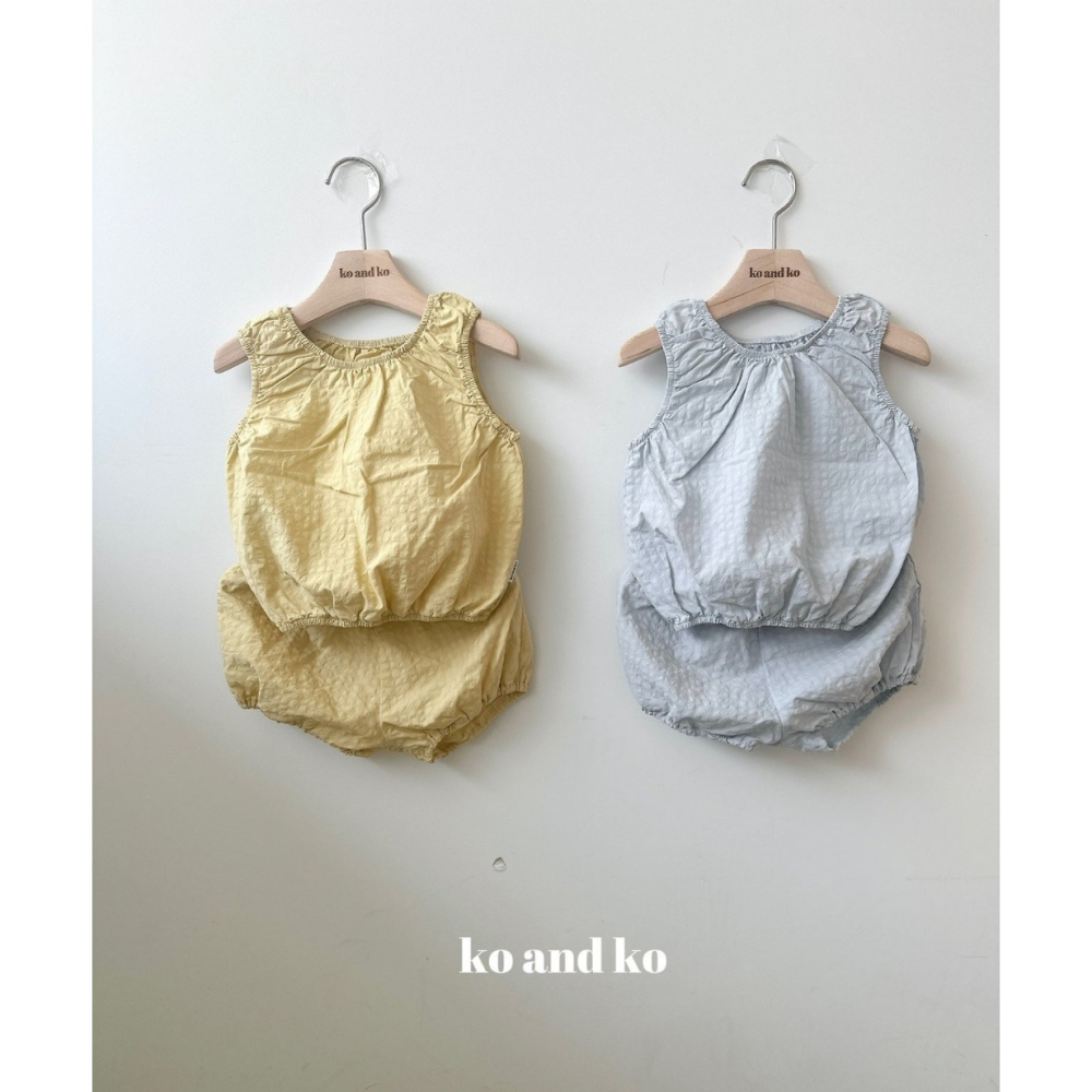 26夏 正韓 Koandko｜Sunlit Days 方格壓紋 南瓜褲 baby款-細節圖2