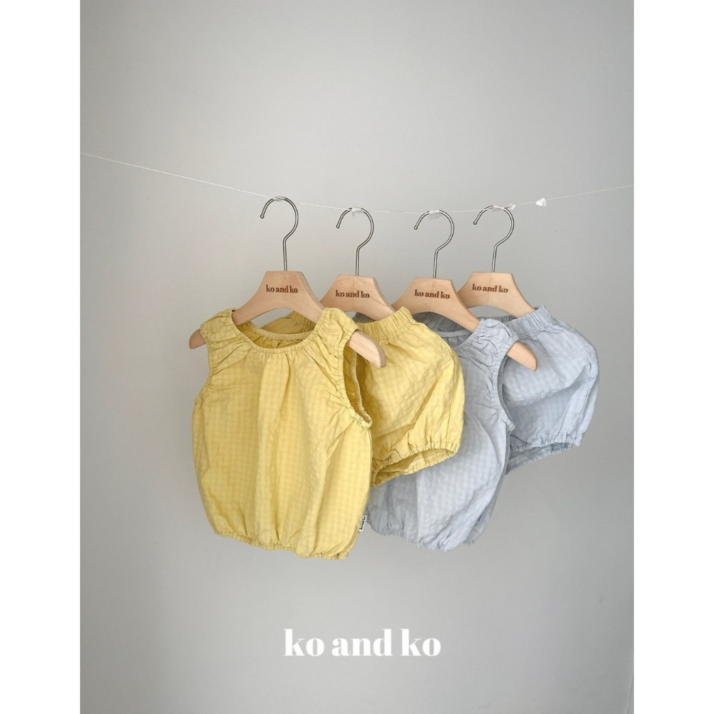 26夏 正韓 Koandko｜Sunlit Days 方格壓紋 南瓜褲 baby款-細節圖3