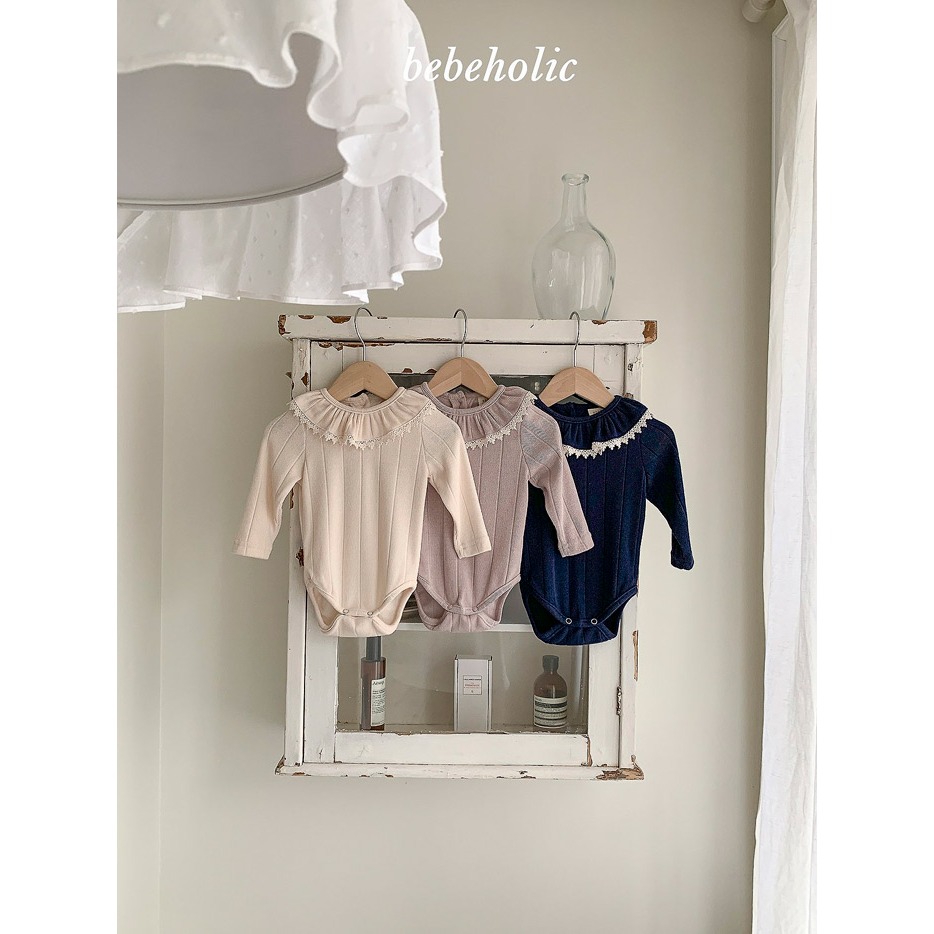 【26秋 】正韓 Bebeholic | 暖暖擁抱 小領邊細羅紋 包屁衣 大推-細節圖3