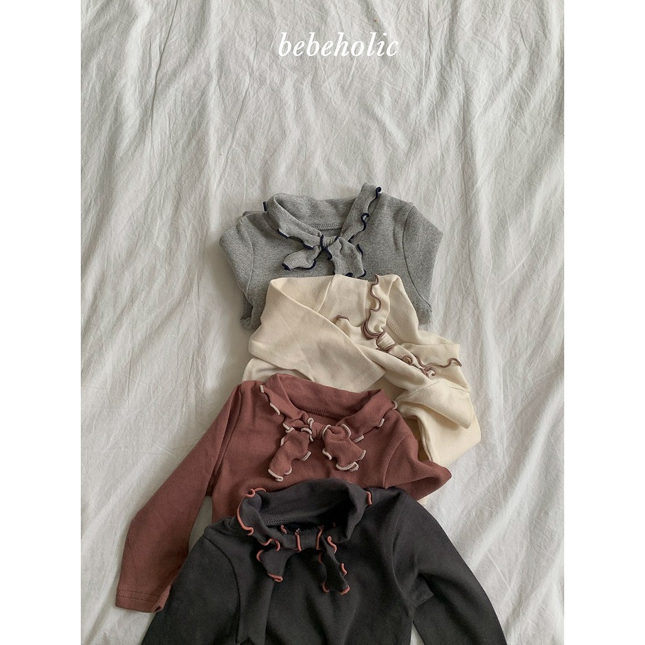 【26秋 】正韓 Bebeholic | 暖暖擁抱 小卷邊 素色長袖上衣 大推款-細節圖3