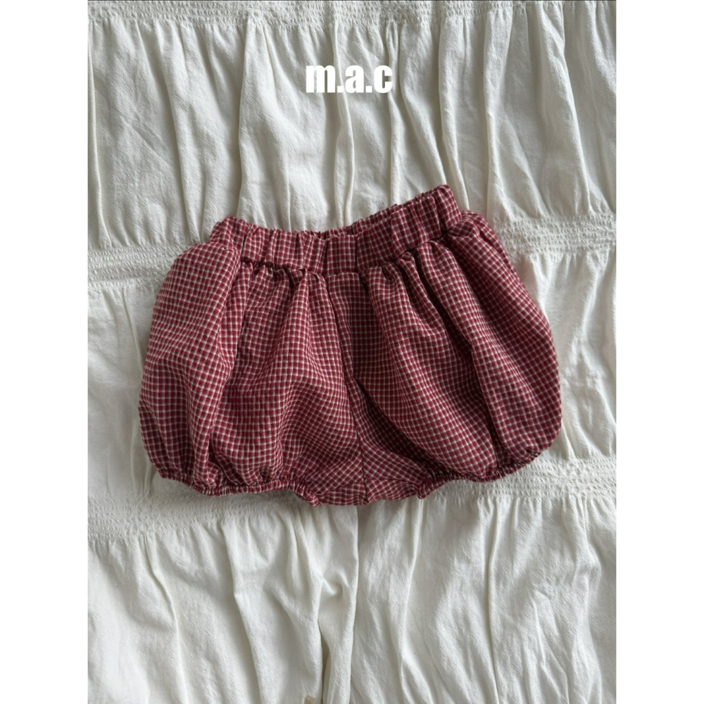 【26秋 】正韓 Macbebe | 森系寶寶  復古格紋 澎澎短褲-細節圖5