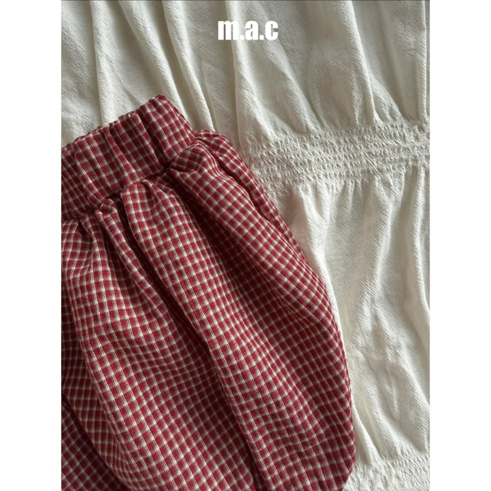 【26秋 】正韓 Macbebe | 森系寶寶  復古格紋 澎澎短褲-細節圖6