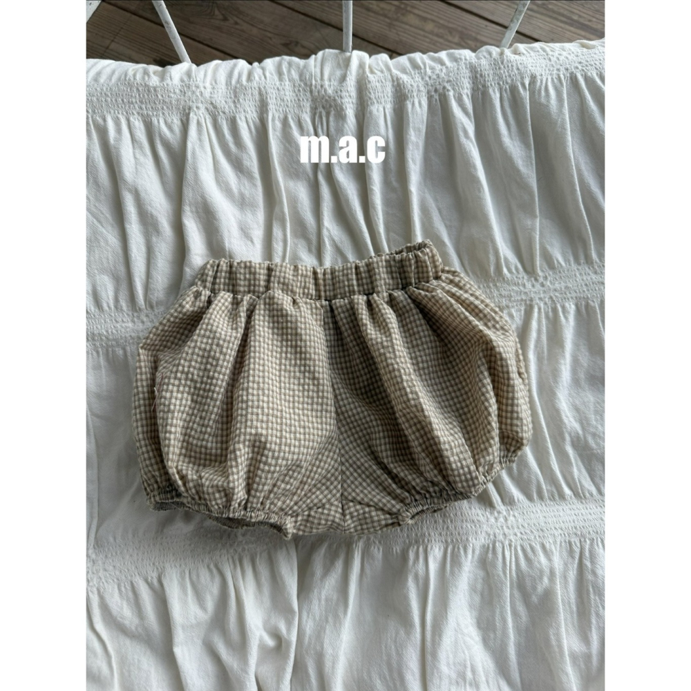 【26秋 】正韓 Macbebe | 森系寶寶  復古格紋 澎澎短褲-細節圖7