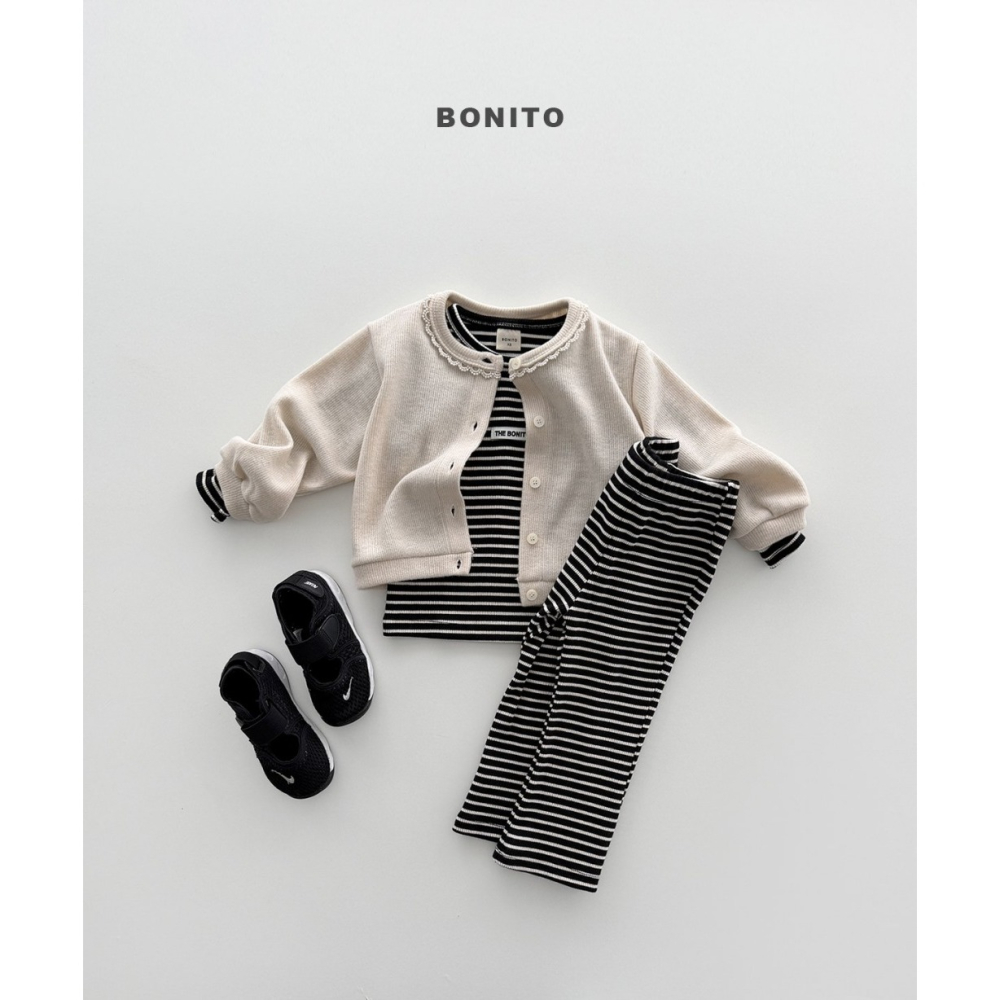 【26秋 】正韓 Bonito | Urban Kids 滾邊蕾絲 針織棉外套-細節圖2
