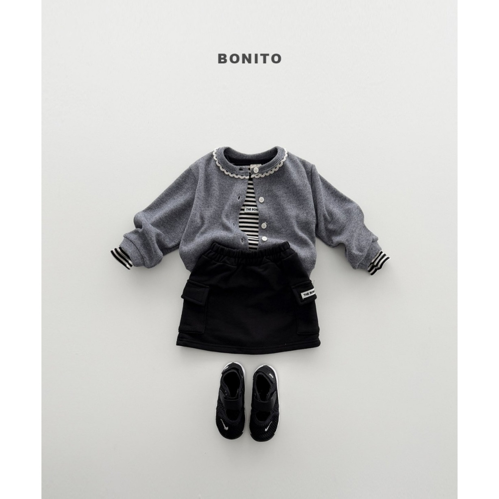 【26秋 】正韓 Bonito | Urban Kids 滾邊蕾絲 針織棉外套-細節圖3