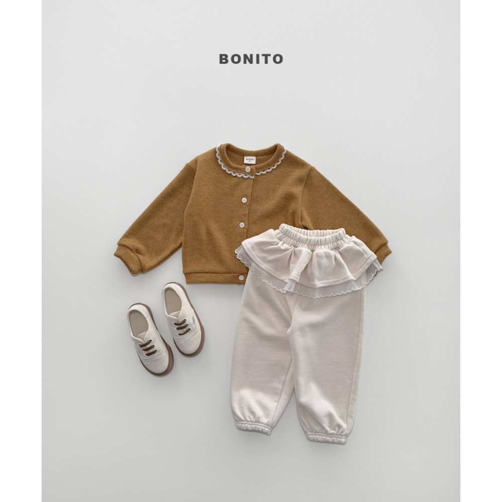 【26秋 】正韓 Bonito | Urban Kids 滾邊蕾絲 針織棉外套-細節圖4