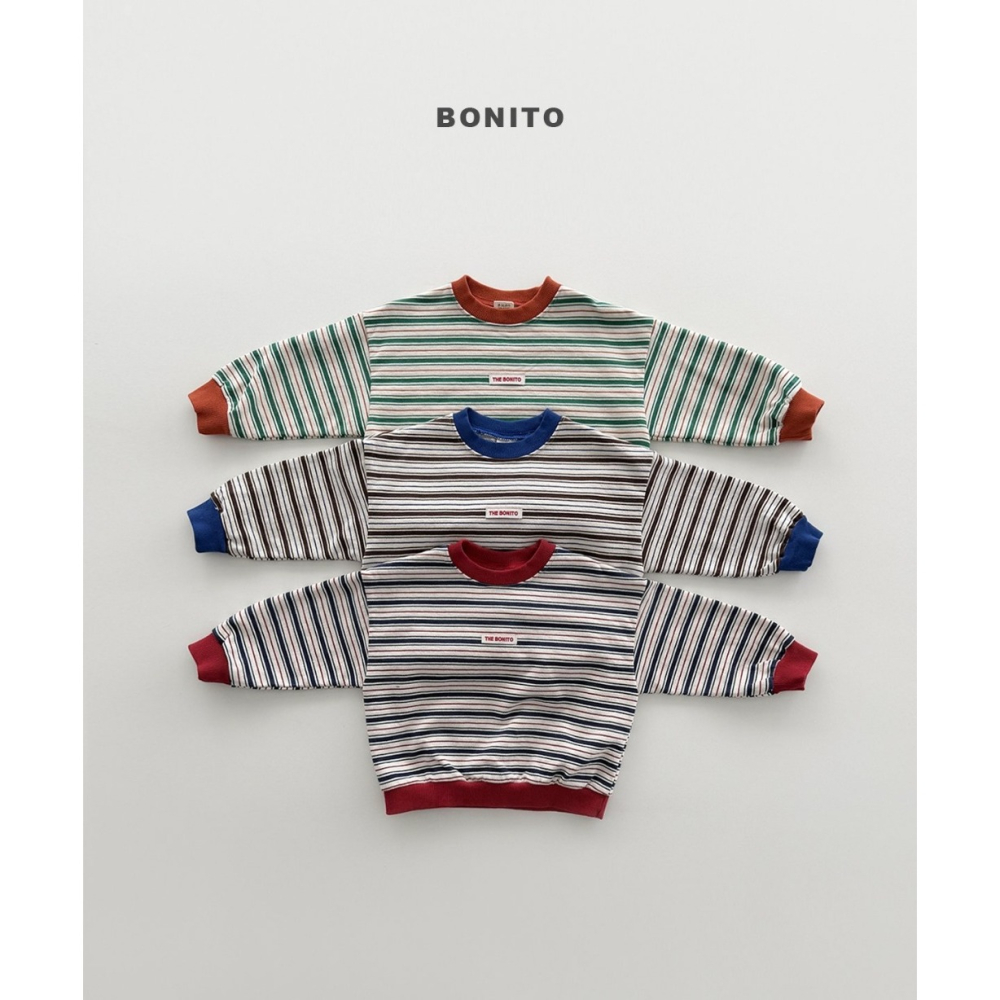 【26秋 】正韓 Bonito | Urban Kids 條紋配色 大學T-細節圖2