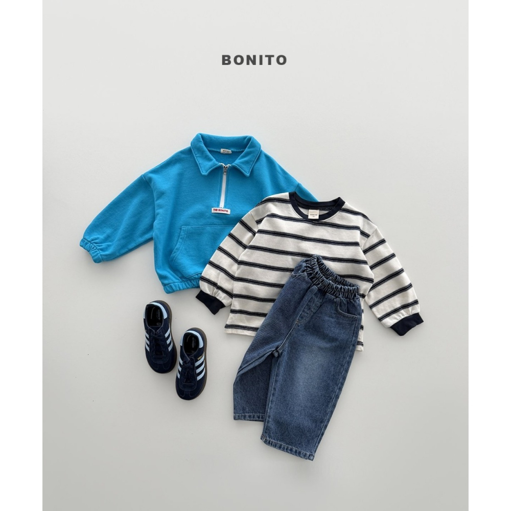 【26秋 】正韓 Bonito | Urban Kids 復古半拉鍊大學T-細節圖3