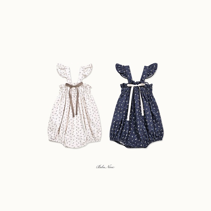 【26秋 】正韓 Bebenine | 暖秋童話 法式碎花荷葉吊帶褲-細節圖2