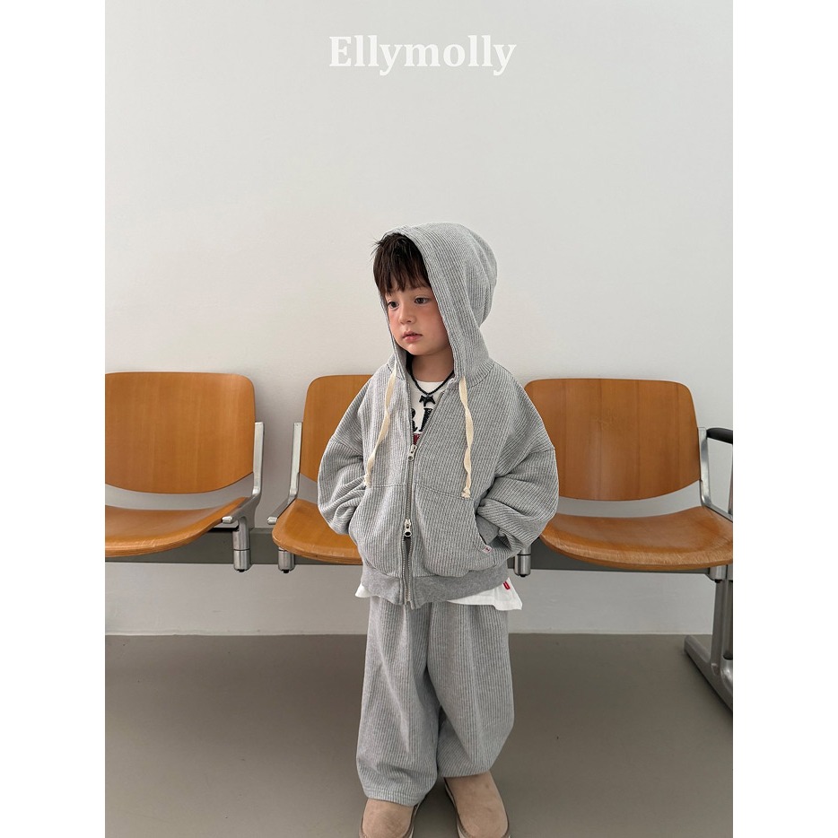 【26秋 】正韓 Ellymolly | Little Street 質感壓紋 棉長褲-細節圖6