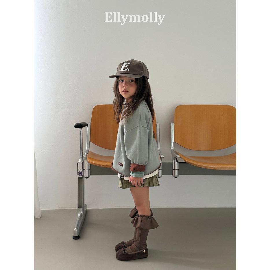 【26秋 】正韓 Ellymolly | Little Street 撞色袖口 大學T 大推自留款-細節圖6