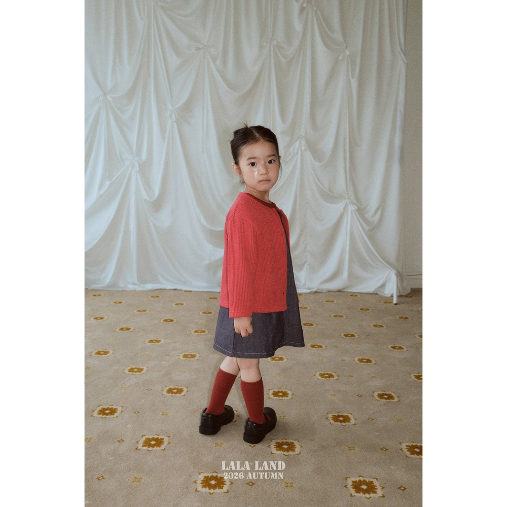 【26秋 】正韓 Lalaland | 暖秋日常 羅紋木釦 針織外套 幼童款-細節圖3