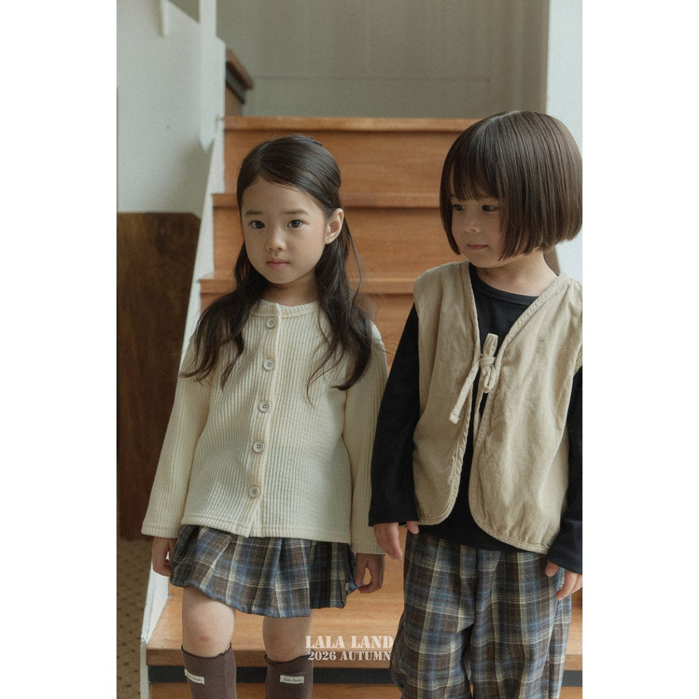 【26秋 】正韓 Lalaland | 暖秋日常 羅紋木釦 針織外套 幼童款-細節圖7