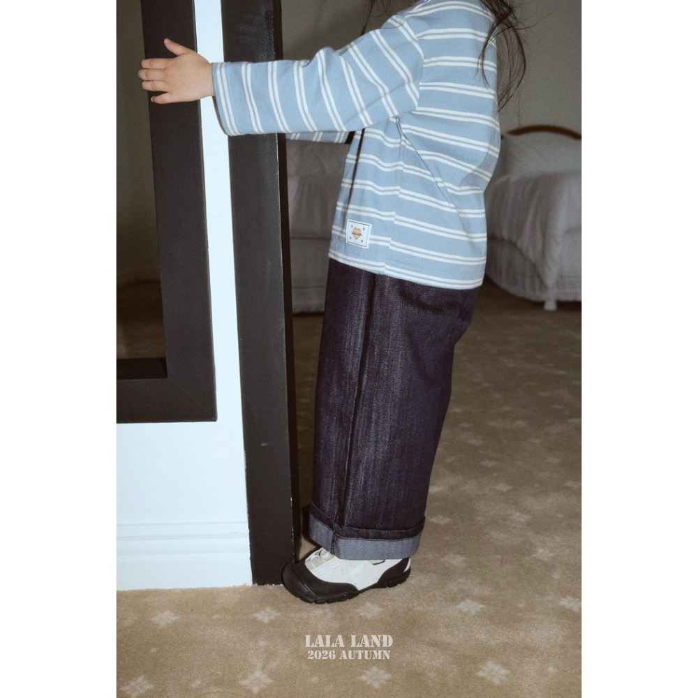 【26秋 】正韓 Lalaland | 暖秋日常 經典款反折 直筒牛仔褲 幼童款-細節圖9