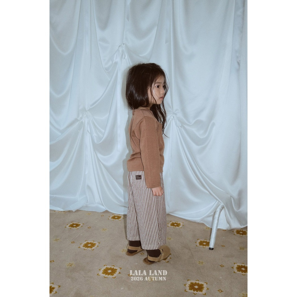 【26秋 】正韓 Lalaland | 暖秋日常 直條紋 直筒長褲 幼童款-細節圖3