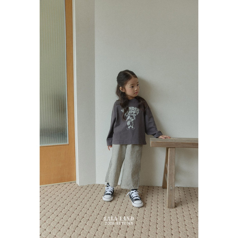 【26秋 】正韓 Lalaland | 暖秋日常 直條紋 直筒長褲 幼童款-細節圖6