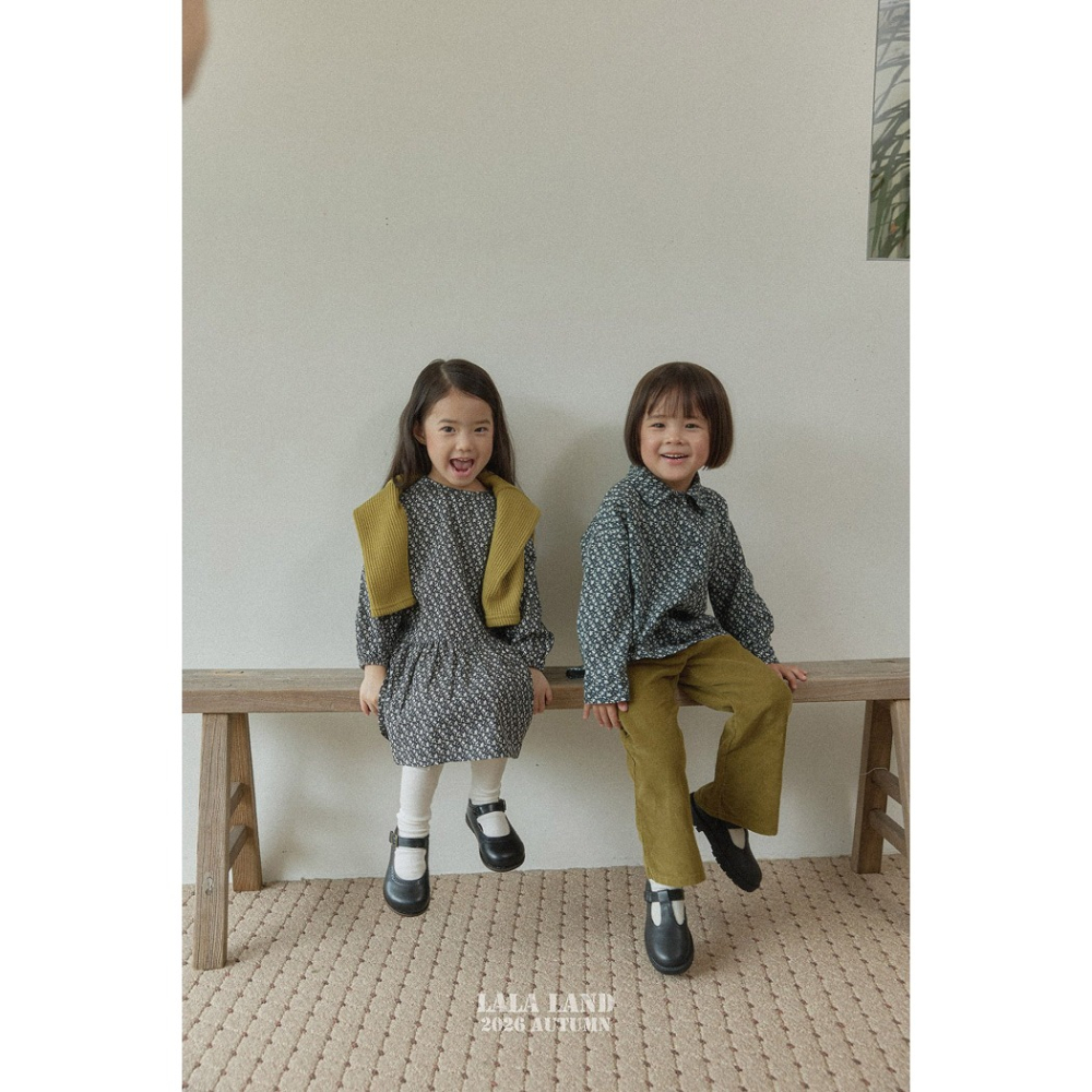 【26秋 】正韓 Lalaland | 暖秋日常 質感碎花洋裝 幼童款 大推款-細節圖3