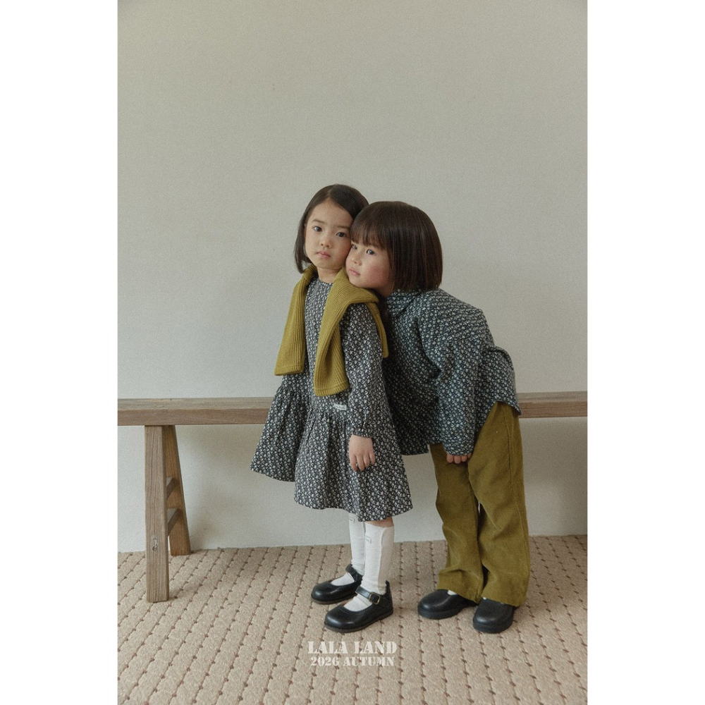 【26秋 】正韓 Lalaland | 暖秋日常 質感碎花洋裝 幼童款 大推款-細節圖5