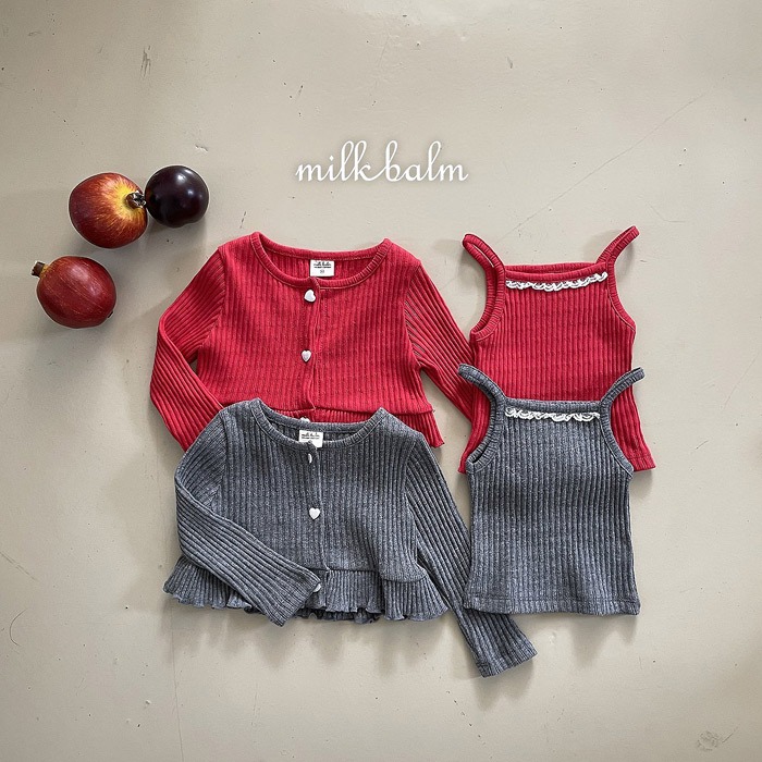 【26秋 】正韓 Milkbalm｜蘋果莊園  荷葉外套+背心 組合套裝-細節圖2