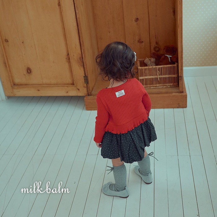 【26秋 】正韓 Milkbalm｜蘋果莊園  荷葉外套+背心 組合套裝-細節圖5