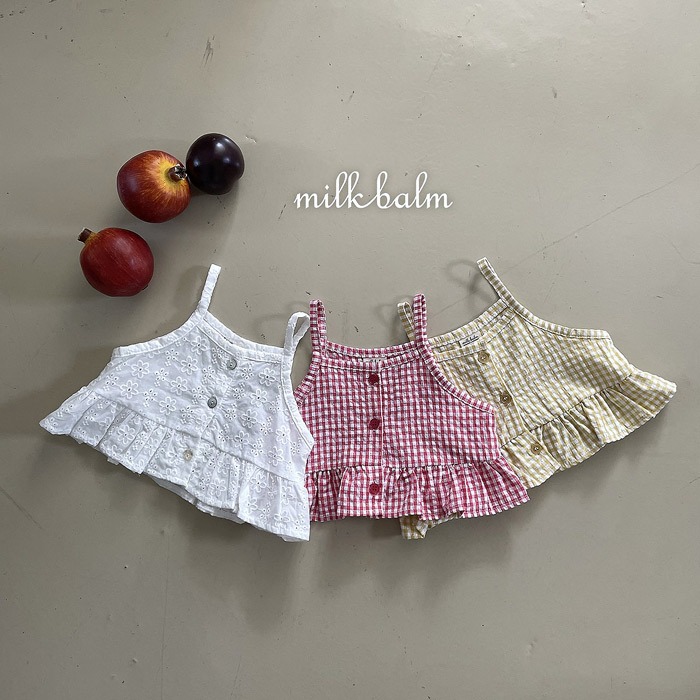 【26秋 】正韓 Milkbalm｜蘋果莊園 格紋荷葉背心 大推款-細節圖2