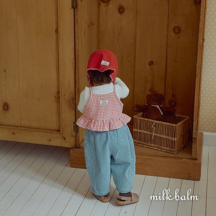 【26秋 】正韓 Milkbalm｜蘋果莊園 格紋荷葉背心 大推款-細節圖3