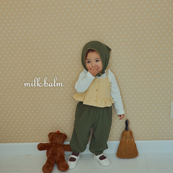 【26秋 】正韓 Milkbalm｜蘋果莊園 格紋荷葉背心 大推款-細節圖6