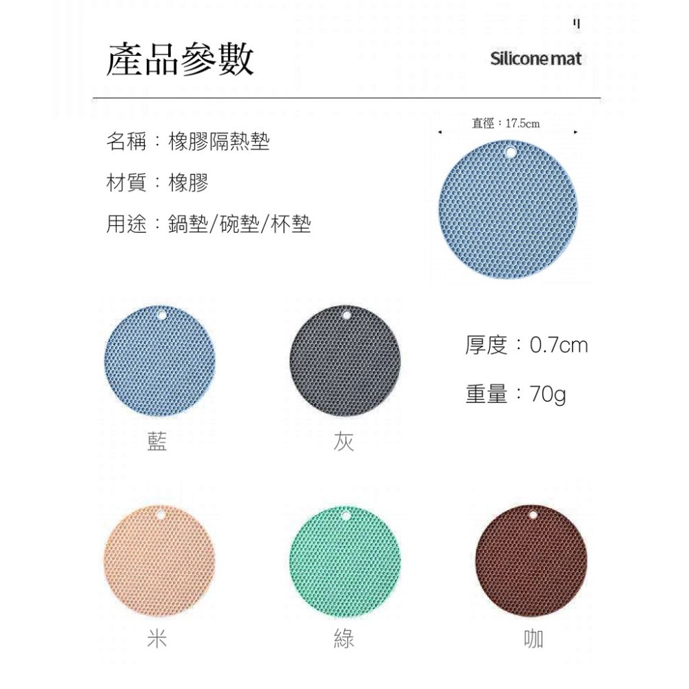 好貨 蜂巢矽膠隔熱墊 防燙餐桌墊 廚房鍋墊 杯墊 碗墊 盤墊 防滑耐高溫桌墊 歐文購物-細節圖9