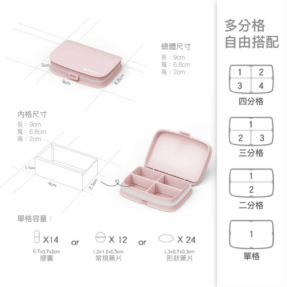 【輕鬆分類】密封隨身藥盒 藥盒分裝盒 分隔藥盒 分藥器藥丸盒 藥品收納盒 隨身藥盒 密封藥盒 藥盒 分藥盒 歐文購物-細節圖6