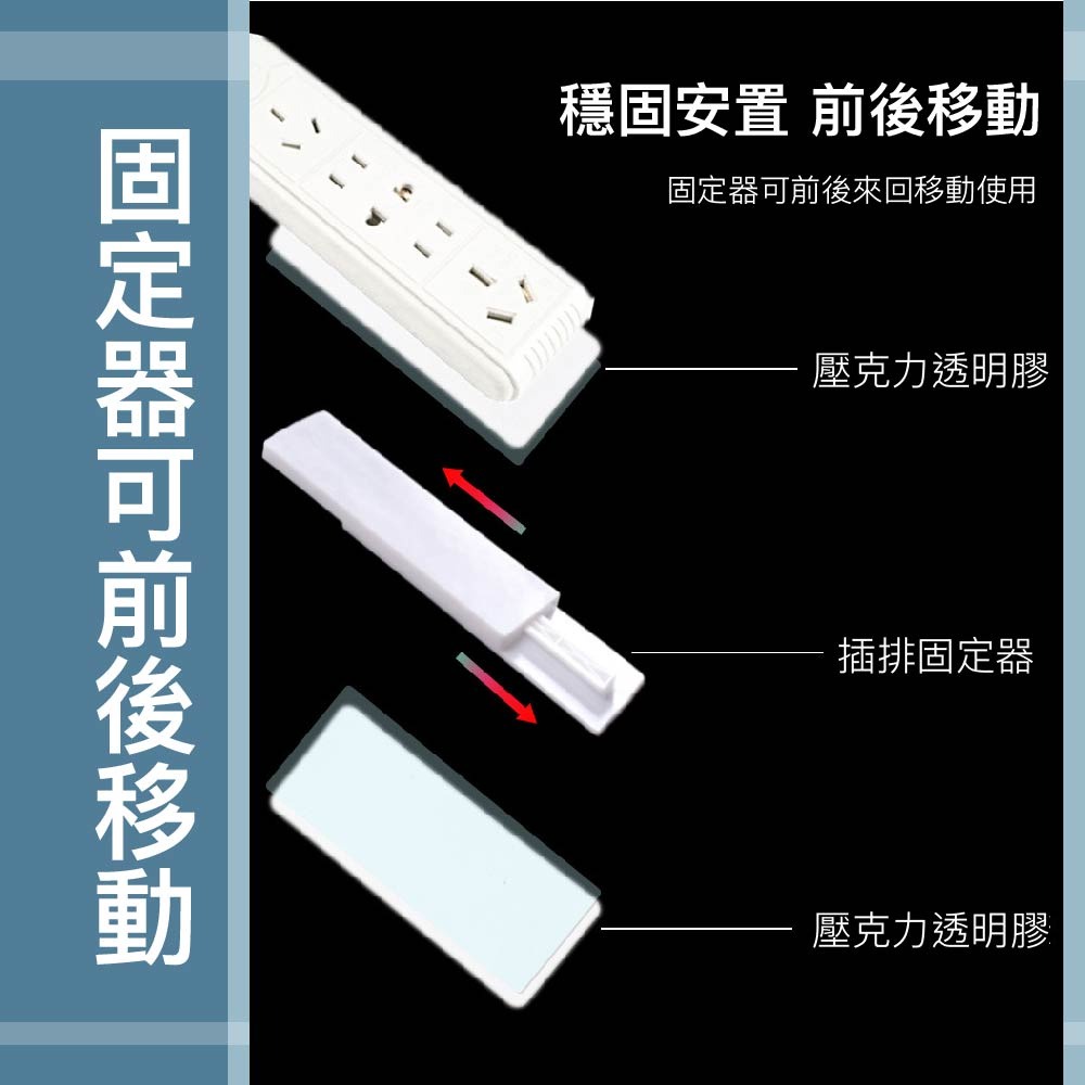 好貨 排插固定器 可粘貼式插座固定器 牆上貼 固定器 理線器 歐文購物-細節圖7