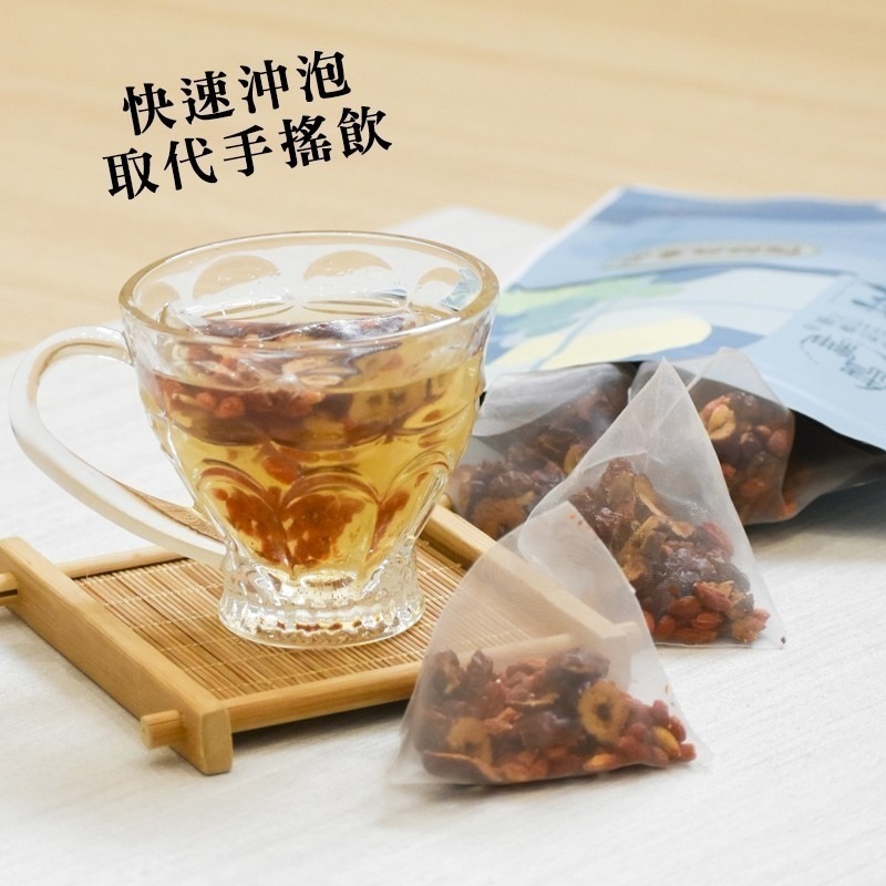 【和春堂】枸杞紅棗茶（立體茶包）10gx10入 無咖啡因茶包 無添加 熱泡茶包-細節圖5