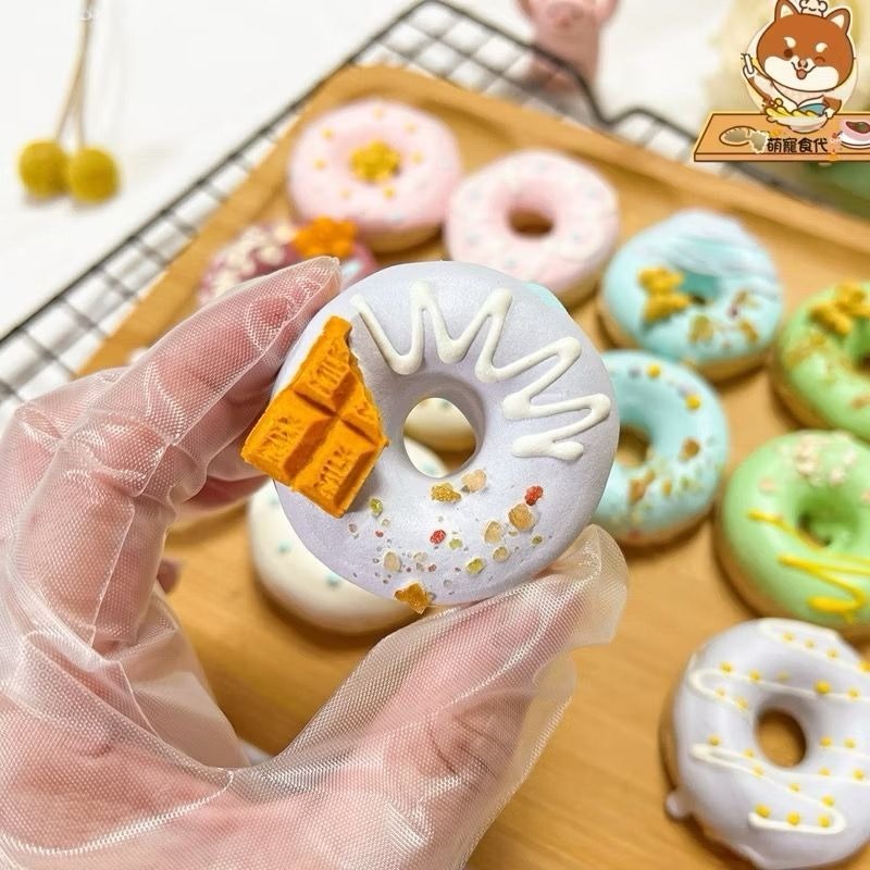 🐶萌寵食代🐱純手工自製寵物零食雞肉羊奶甜甜圈餅乾～狗狗貓咪零食～生日蛋糕裝飾擺盤-細節圖3