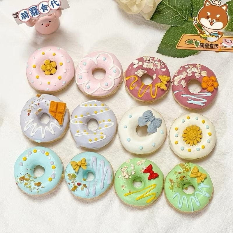 🐶萌寵食代🐱純手工自製寵物零食雞肉羊奶甜甜圈餅乾～狗狗貓咪零食～生日蛋糕裝飾擺盤-細節圖4