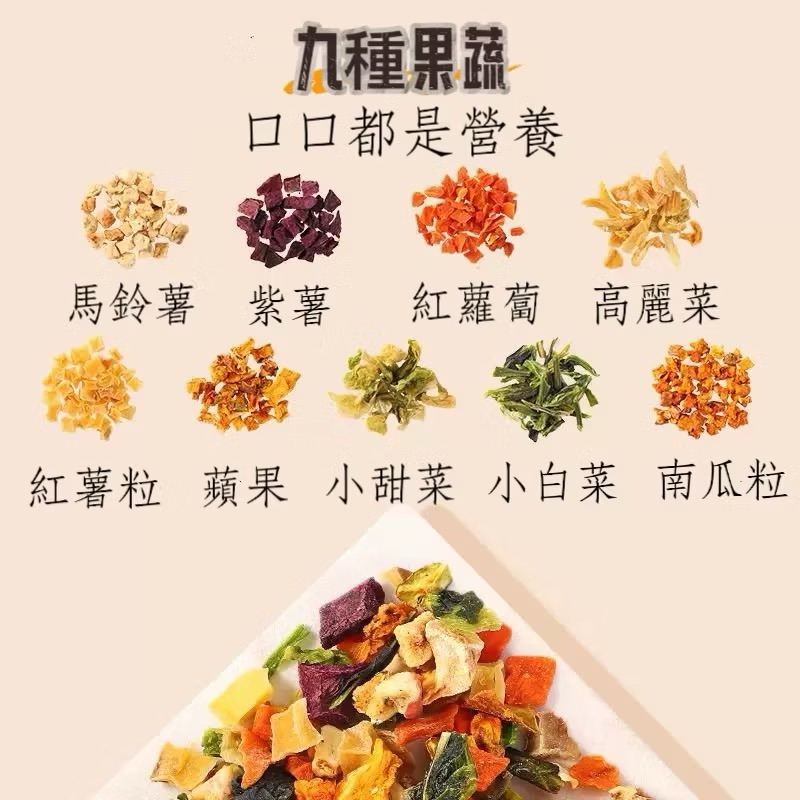 🐶萌寵食代🐱九種綜合果蔬凍乾～貓咪🐱狗狗🐶小倉鼠🐹小寵零食烘焙～💯純手工零添加-細節圖2