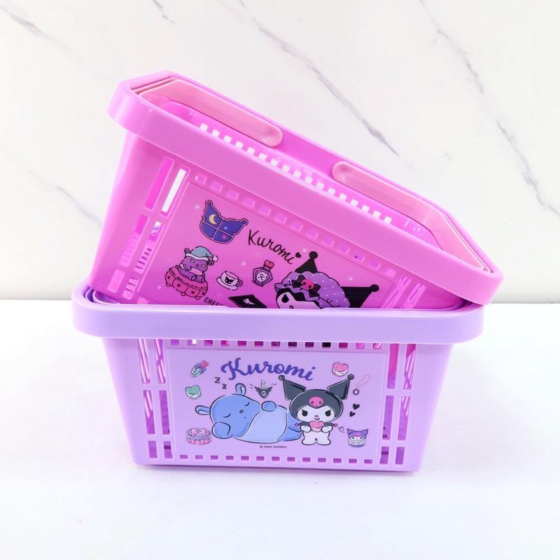【沁的娃娃屋】❤️台灣出貨❤️正版授權庫洛米手提籃 收納籃 垃圾桶 深紫色 粉色 交換禮物 生日禮物-細節圖3