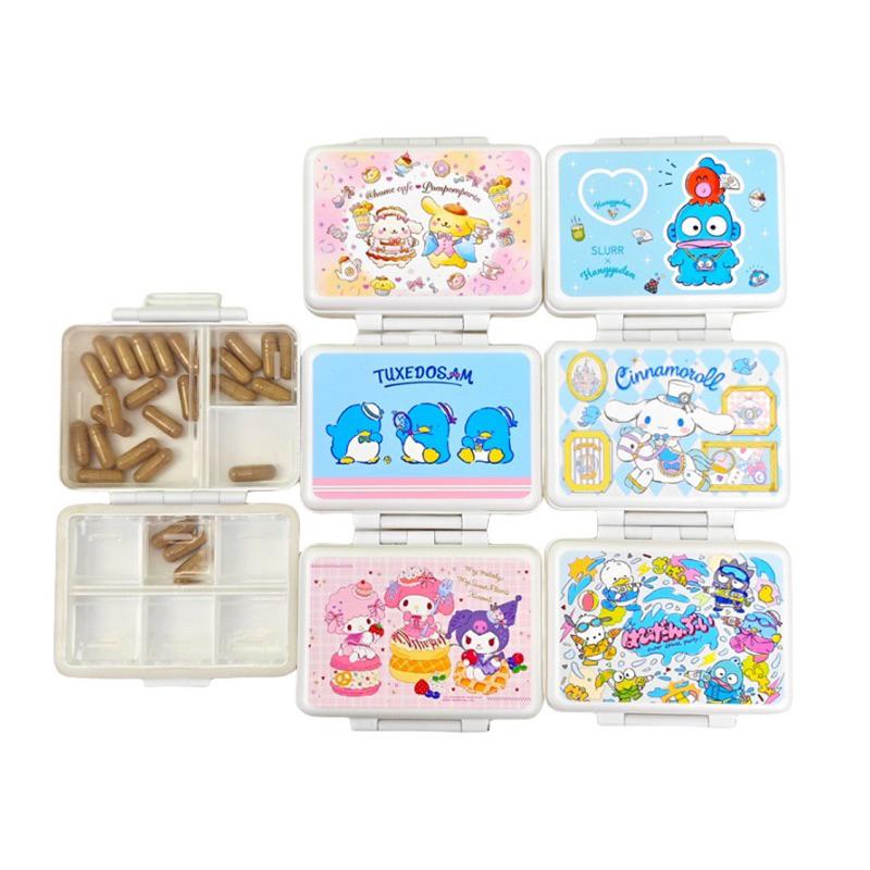 【沁的娃娃屋】❤️台灣出貨❤️九格卡通藥盒 飾品盒 山姆企鵝 漢頓 大耳狗 布丁狗 庫洛米 美樂蒂 拉拉熊 生日禮物-細節圖4