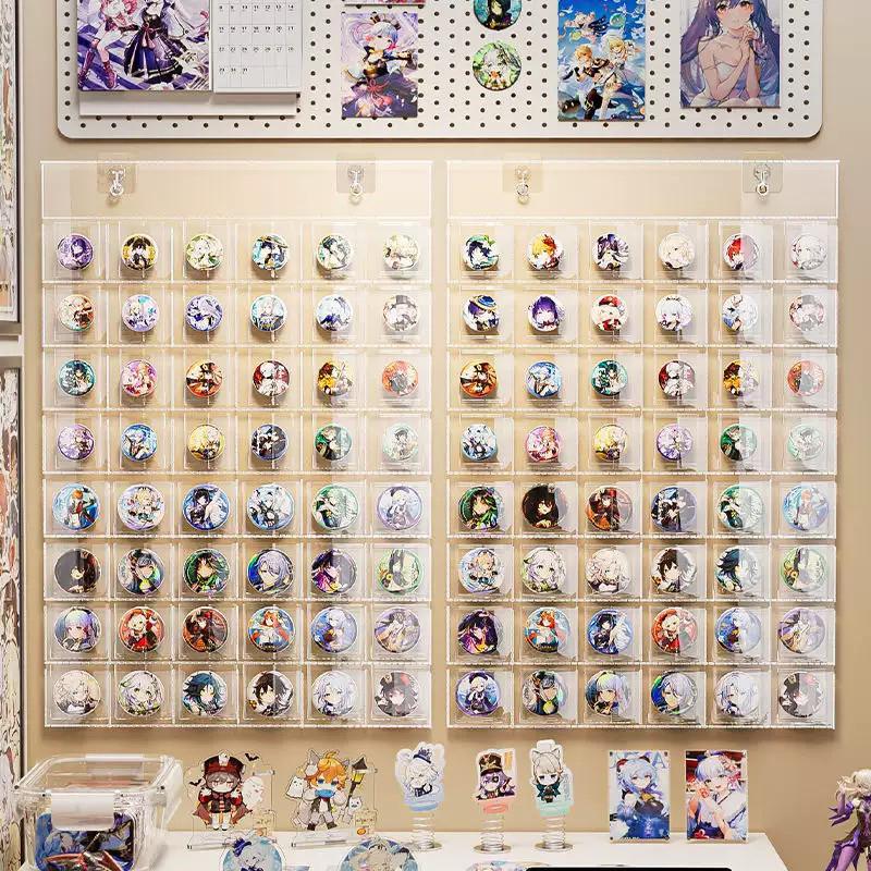 【沁的娃娃屋】❤️台灣出貨❤️附掛勾✨48格徽章&卡牌牆面收納保護袋 牆上展示架 防氧化防塵 交換禮物 生日禮物-細節圖3