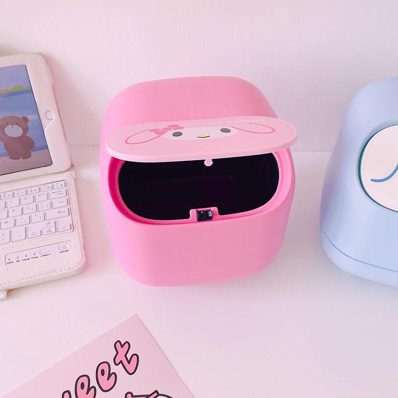 【沁的娃娃屋】❤️台灣出貨❤️三麗鷗桌上垃圾桶 收納桶 置物盒 大耳狗 庫洛米 美樂蒂 布丁狗 酷企鵝 漢頓 KT-細節圖4