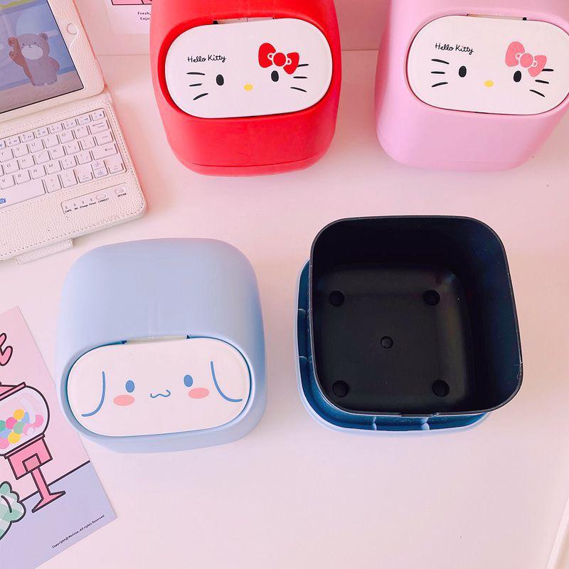 【沁的娃娃屋】❤️台灣出貨❤️三麗鷗桌上垃圾桶 收納桶 置物盒 大耳狗 庫洛米 美樂蒂 布丁狗 酷企鵝 漢頓 KT-細節圖5