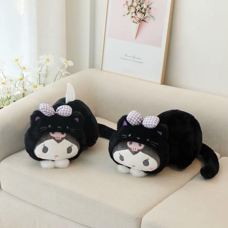 【沁的娃娃屋】❤️台灣出貨❤️三麗鷗趴姿貓咪娃娃紙巾套 面紙套 擺飾 大耳狗 庫洛米 美樂蒂 交換禮物 生日禮物-細節圖2