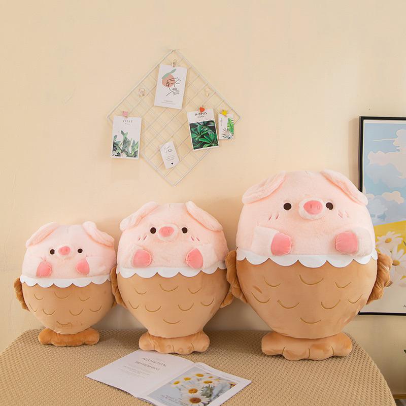 【沁的娃娃屋】❤️台灣出貨❤️LULU豬鯛魚燒造型娃娃 擺飾 抱枕 靠枕 生日禮物 交換禮物-細節圖2