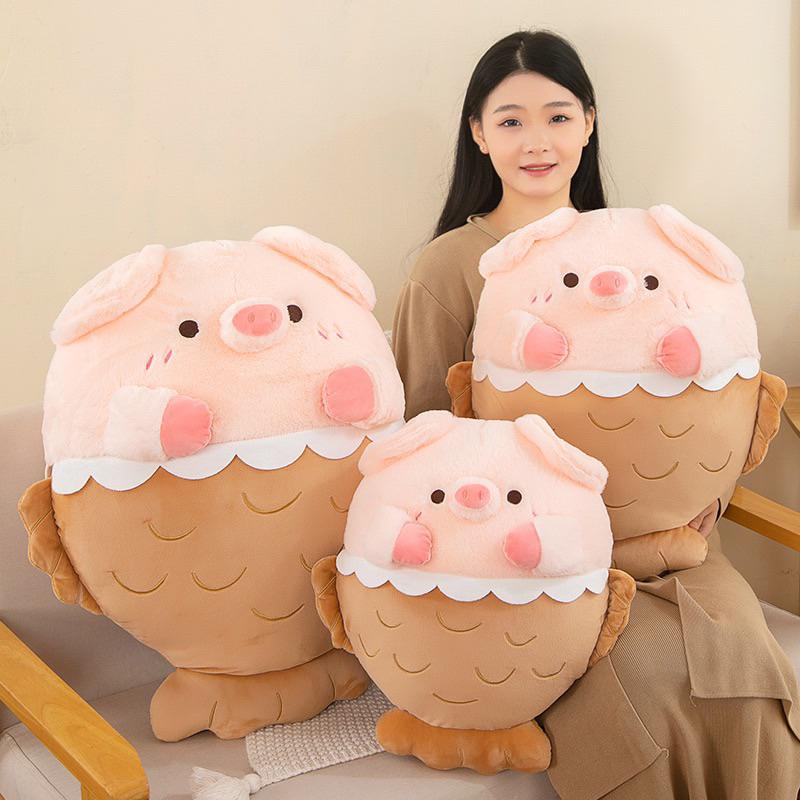 【沁的娃娃屋】❤️台灣出貨❤️LULU豬鯛魚燒造型娃娃 擺飾 抱枕 靠枕 生日禮物 交換禮物-細節圖3