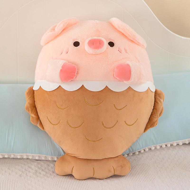 【沁的娃娃屋】❤️台灣出貨❤️LULU豬鯛魚燒造型娃娃 擺飾 抱枕 靠枕 生日禮物 交換禮物-細節圖5
