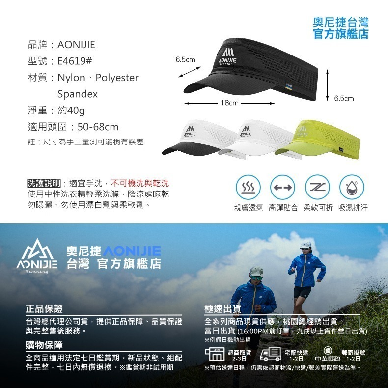 AONIJIE奧尼捷 幻捷運動空頂帽 【台灣官方旗艦店】 運動帽 遮陽帽 無頂帽 中空帽 慢跑帽 路跑帽 高爾夫球帽-細節圖9