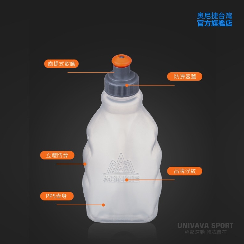 AONIJIE奧尼捷 勁速運動水壺 【台灣官方旗艦店】250ml BPA Free 輕量咬嘴式 路跑 馬拉松 水袋 水瓶-細節圖7