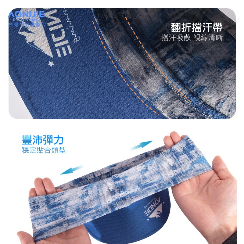 AONIJIE奧尼捷 捷跑運動空頂帽 【台灣官方旗艦店】 運動帽 遮陽帽 無頂帽 中空帽 慢跑帽 路跑帽 高爾夫球帽-細節圖5