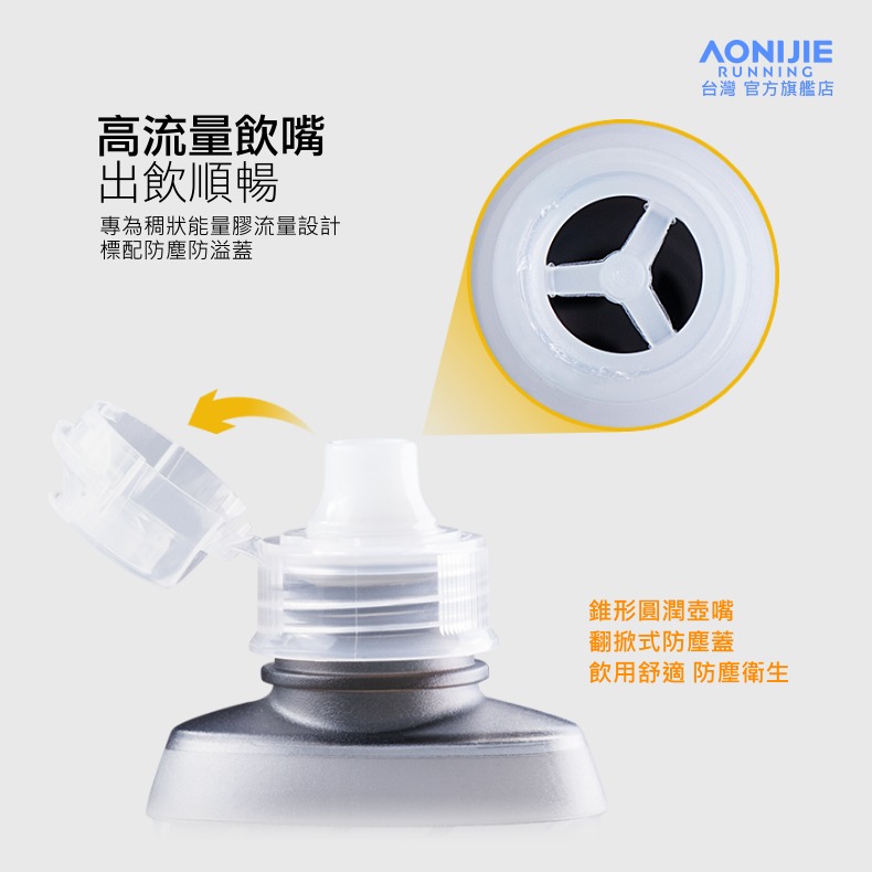 AONIJIE奧尼捷 能量膠專用軟式水壺 【台灣官方旗艦店】170ml 軟水壺 折疊水壺 能量膠水袋 路跑馬拉松-細節圖5