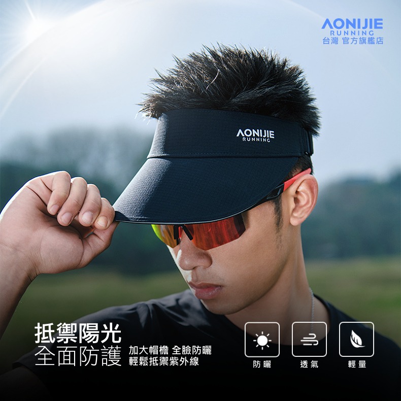 AONIJIE奧尼捷 FS戶外運動空頂帽 【台灣官方旗艦店】 遮陽帽 運動帽 路跑帽 無頂帽 中空帽 慢跑帽 高爾夫球帽-細節圖3