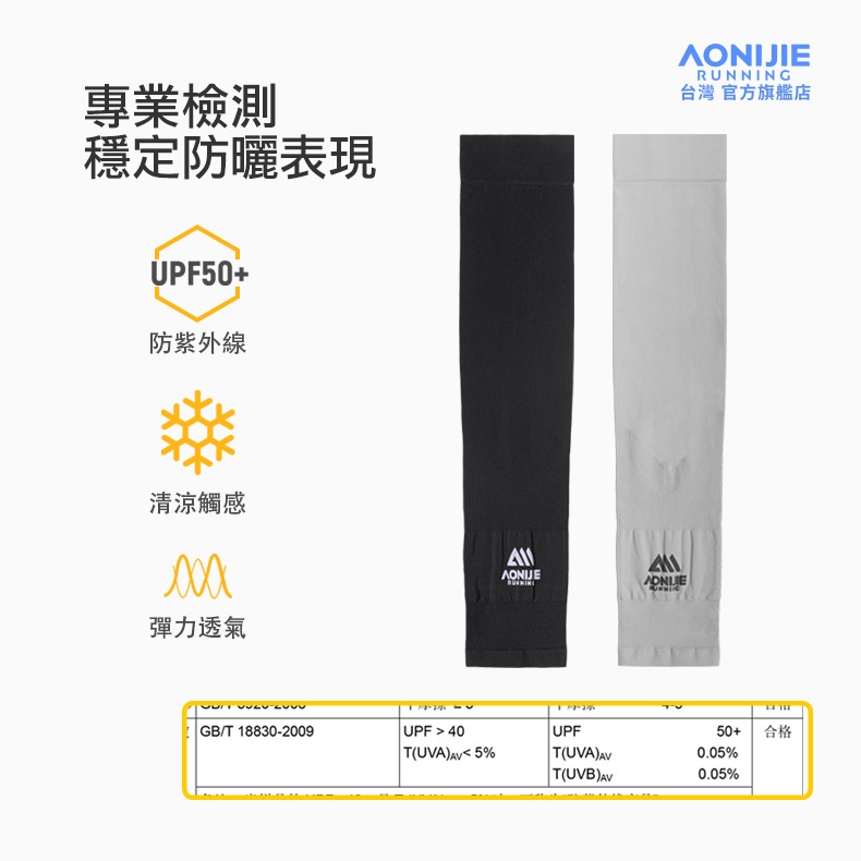 AONIJIE奧尼捷 速捷機能防曬袖套 【台灣官方旗艦店】抗UV UPF50 冰絲涼感 運動袖套 機車 自行車袖套 冰袖-細節圖2