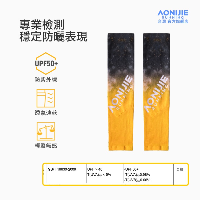AONIJIE奧尼捷 幻影機能防曬袖套 【台灣官方旗艦店】抗UV UPF50 運動袖套 機車自行車袖套 冰袖 跑步 越野-細節圖2